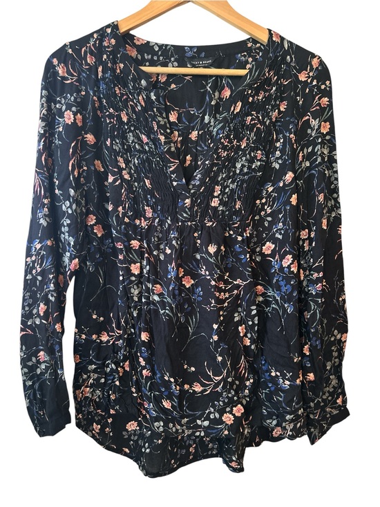 Lucky Brand Tops - Lucky Brand Floral Boho Revival Long Sleeve Blouse Women’s Size Large